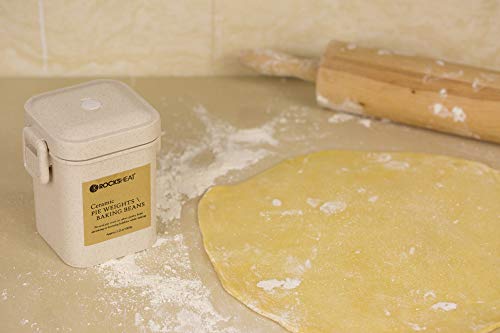 K Rocksheat Ceramic Pie Weights, Baking Beads Pie Crust Weights, Natural Baking Beans With Wheat Straw Container (2.2Lb | 1000G) #TOP3