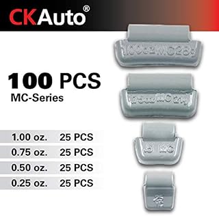 CKAuto MC-Series Coated 0.25oz, 0.5oz, 0.75oz, 1.0oz Lead Clip on Wheel Weight Assortments