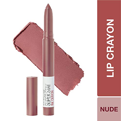 Image of Maybelline New York Super Stay Crayon Matte Lipstick, 35 Treat Yourself 1.2 And New York Super Stay Crayon Matte Lipstick, 15 Lead The Way, 1.2G