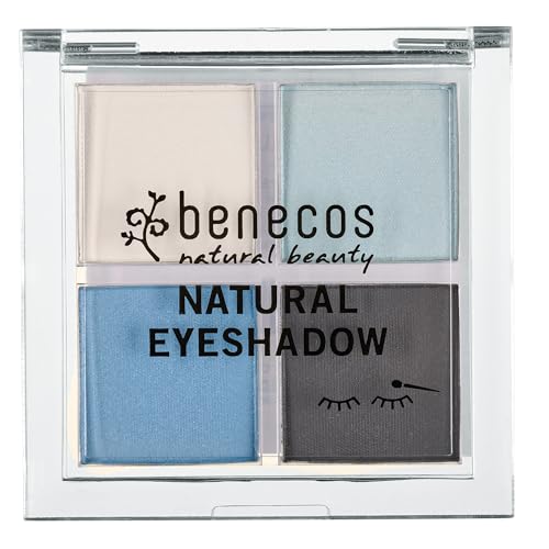Benecos - natural beauty 95622 Benecos natural cosmetics - paleta de sombras de ojos quattro - vegano - azul verdadero, 4,8 g