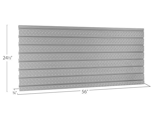 NewAge Products Pro Series 56-Inch x 24.5-Inch Diamond Plate Silver Slatwall Backsplash, Heavy Duty Steel Garage Wall Organizers, 51713 by NewAge Products Inc. - Image 4