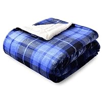 Coperta Pile Sherpa Tache Home Fashion 90x90 Cm - Morbida E Reversibile, Grigio Blu