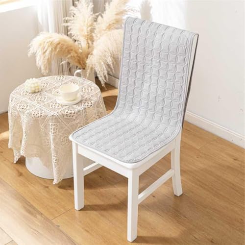 Image of HOMETHREADS Non-Slip Chair Cover-Universal Fit for Kitchen & Dining Chairs-Cushioned Comfort - Stylish Machine Washable Seat Cover-140x40cm (Light Grey, Pack of 1)