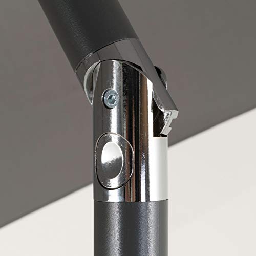 Sonnenschirm grau 290 cm Durchmesser mit UV Schutz und Kurbel