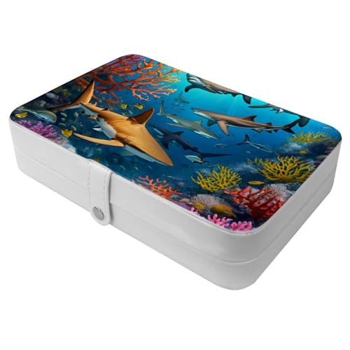 Boîte à bijoux portable requin avec compartiments amovibles - 2