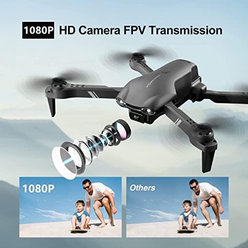 4DRC V13 Drone for kids Adults with 1080P HD FPV Camera, Foldable Mini RC Quadcopter With Waypoint, Functions,Headless Mode,Altitude Hold,Gesture Selfie,3D Flips,Beginners Toys Gifts