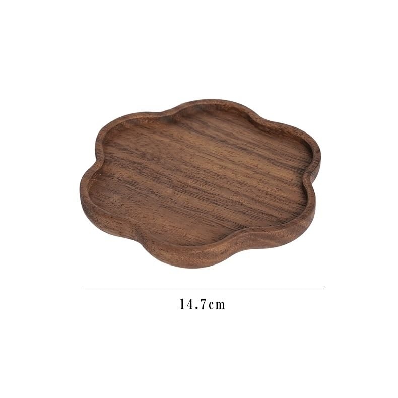 Bandeja de té de postre en madera de ámbar con base estable para un servicio seguro 2