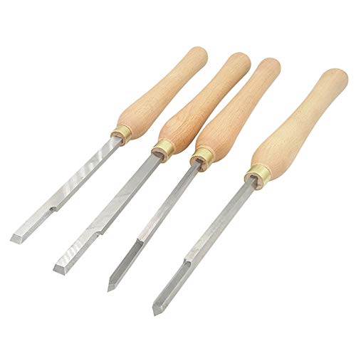 Chisels, 4 Piece Woodworking Handcart Knife Woodworking Ring Handcart Hand-Held High Speed Steel Turning Tool Lathe Chisel Set for Storage for Wood Turning Hardwood