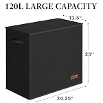Simple Houseware Double Laundry Hamper with Lid & Removable Bags, Black - Image 2