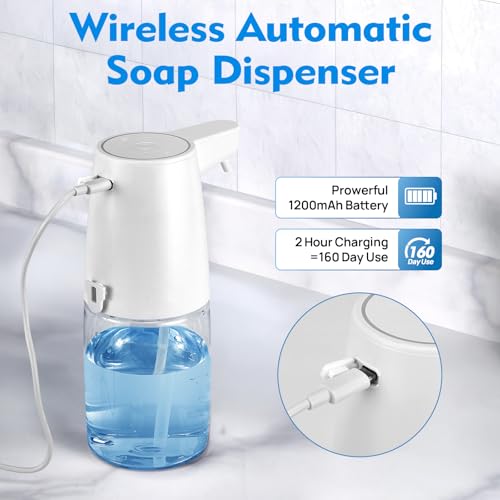 Image of Automatic Foaming Soap Dispenser Touchless with Self-Cleaning Mode, 450ML Large Capacity, IPX7 Waterproof, Smart Breathing Light, 4 Liquid Adjustments & 160 Days Battery Life
