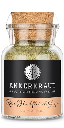 Ankerkraut Käse Hackfleisch Suppe, herzhafter Genuss aus dem Kochtopf, ideal für einfache und leckere Mahlzeiten, 95 g im Korkenglas