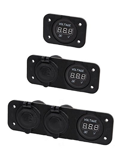 Voltmètre numérique 12V 24V Osculati double prise USB encastrable pour bateau et auto