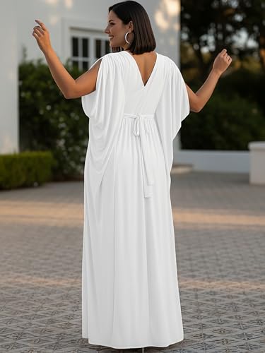 Image of KOH KOH Womens Long V-Neck Grecian Goddess Wedding Guest Maxi Dress Gown