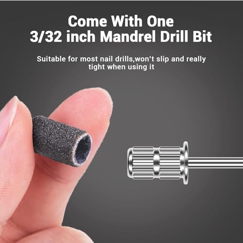 Image of MelodySusie 100 Pcs Nail Drill Bits Sanding Bands for Nail Drill 120 Medium Grit Nail File Sanding Bands for Acrylic Nails Gel Manicures and Pedicure