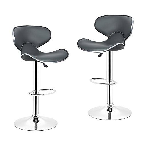 Tabourets de Bar Las Vegas, Tabouret de Bar Lot de 2 Rotatif à 360°, Chaises Hautes en Similicuir, Hauteur Réglable, Chaise de Bar avec Repose-Pieds en...