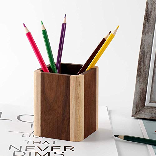 Wood Desk Pen Holder Pencil Organizer Desktop Office Pencils Stand Holder Simple - Image 5