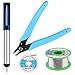 4 pezzi set di attrezzi per la rimozione della saldatura, kit fai da te per saldare,Pompa dissaldante a ventosa per saldare, stoppino dissaldante, pinze per tagliafilo micro cesoia e filo di saldatura