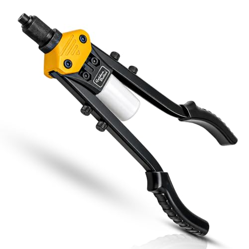 Image of 17 Inch Heavy Duty Hand Rivet Gun, Double Long Handle Manual Pop Riveter Tool for Blind Rivets, Sheet Metal, Automotive Repair, Construction, Workshop & DIY (Rivets Not Included)