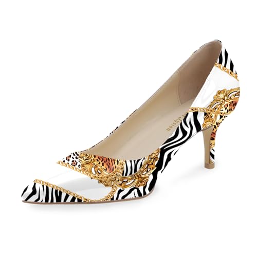 Image of Reindee Lusion Womens Low Kitten Comfortable High Heels Music Note Printed Closed Toe Sexy Pumps Shoes
