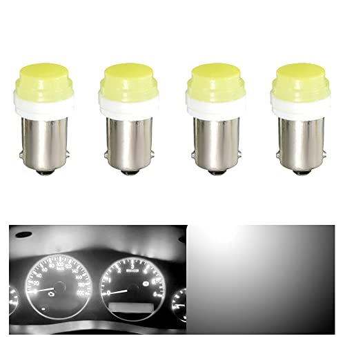 OtpOutopa Guage Cluster Speedometer Light Bulbs BA9S W5W 64111 T11 T4W 1145 17053 Bulbs White COB 1SMD Led Dashboard Dash Cluster Speedmeter Instrument Panel LED Light Bulbs DC 12V (4PCS)