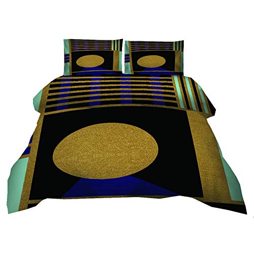 ZZDXW Duvet Double Cover Set Black Gold Royal Blue Double Bedding Duvet Set Fleece Duvet Set Bedding Duvet Sets Fluffy Includes 200x200cm Duvet Covers and 2 Pillowcases 50x75cm