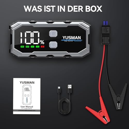 Jump Starter Power Pack, 12V Car Battery Booster, 5000A Portable Battery Pack (7.0 Gas/5.0L Diesel), Portable Jump Starter With Extended Smart Jump Cables, 3-Mode Lights - 7