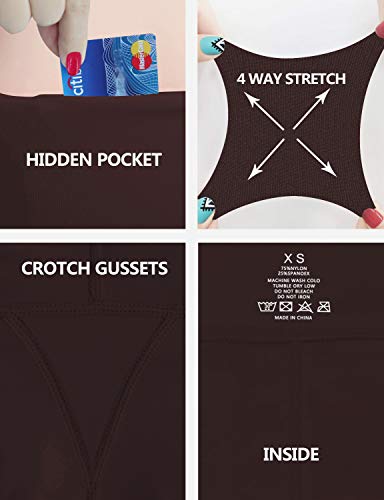 BUBBLELIME 25"/26"/27"/28" High Waist Yoga Pants Women Workout Pants - Cross Pockets Pants_MAHOGANYMAROON Large-28 Inseam