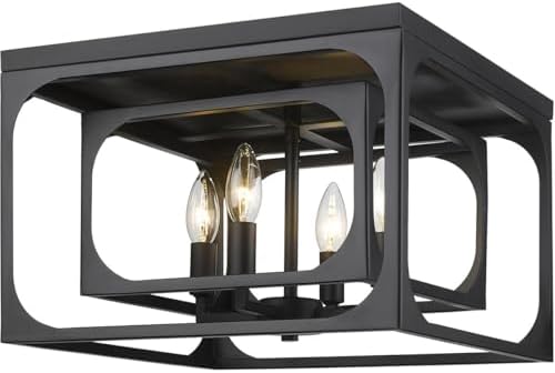 Z-Lite 3038F-MB Easton Flush Mount, 4-Light 240 Total Watts, Matte Black