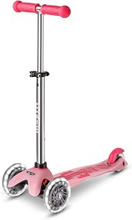 Micro® | Mini Deluxe Glow LED Patinete 3 Ruedas Niños y niñas | Plataforma, puños y Freno Que Brilla en la Oscuridad | Ruedas con luz LED | Muy Ligero | Altura de Manillar Regulable | 2-5 Años