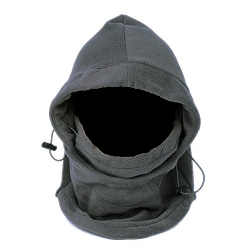 5starwarehouse® Fleece 6 in 1 Thermal Hood Snood Scarf Face Neck Mask Winter Hat Cycling (Grey)