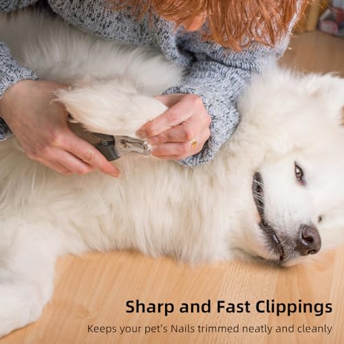 Hitele Dog Nail Clipper,Professional Pet Nail Clipper with Safety Guard to Avoid Over Cutting,Sharp Pet Nail Clippers for Medium and Large Dogs and Cats,Professional Pet Grooming Tools