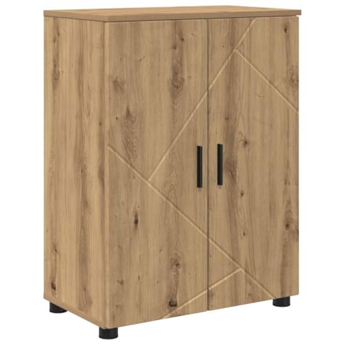 vidaXL Mobile da Bagno con Porta Rovere Artigianale 60 x 35 x 80 cm, Armadio da Bagno, Mobile Indipendente Rettangolare, Soluzione Pratica con scaffali e Tanto Spazio per riporre