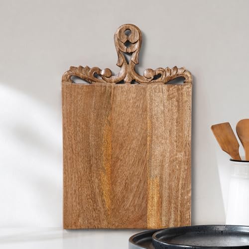 Tabla de cortar rectangular de madera 40.6x25.4x1.5 cm miniatura 4