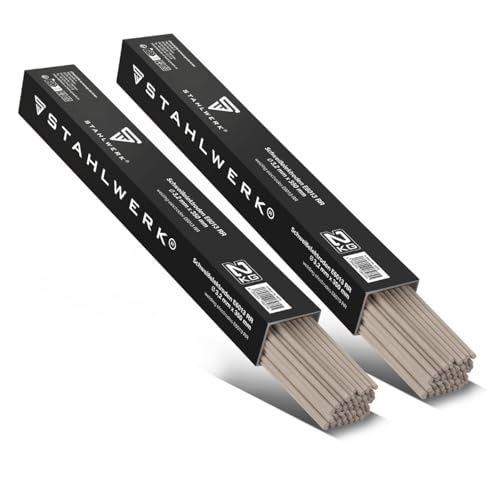 STAHLWERK Stabelektroden 2er Set Ø 3,2 x 350 mm AWS E6013RR – je 2 kg für MMA/ARC (Elektrodenschweißen), mit dicker Rutilumhüllung für Schweißarbeiten, Schweißstrom 90-130 A, hohe chemische Reinheit