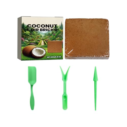 Ladrillos De Arcilla De Coco - Sustrato De Coco Prensado | Medio De Cultivo Sin Turba, Alto Almacenamiento De Agua, Bloque Expandible, 650 G De Volumen Plus, Ideal Para Hidroponía, Trasplante, Plantas