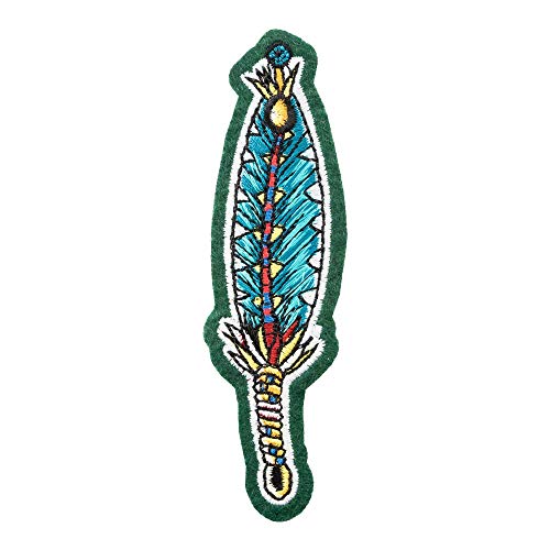 Patchstop Feather Turquoise Iron On Patches For Clothing Jeans - 1.25X4In Small Diy Sew On Patch For Jackets Bags - Embroidered Native American Indian Decorative Patches #TOP17