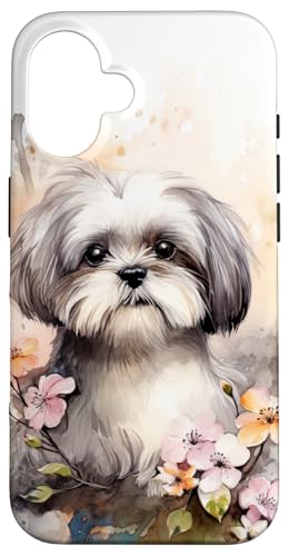 Shih Tzu Dog Watercolor Artwork Case for iPhone 16