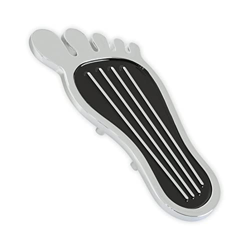 Mr. Gasket 9645 Foot Print Gas Pedal Pad - Aluminum - Chrome & Painted Black Trim