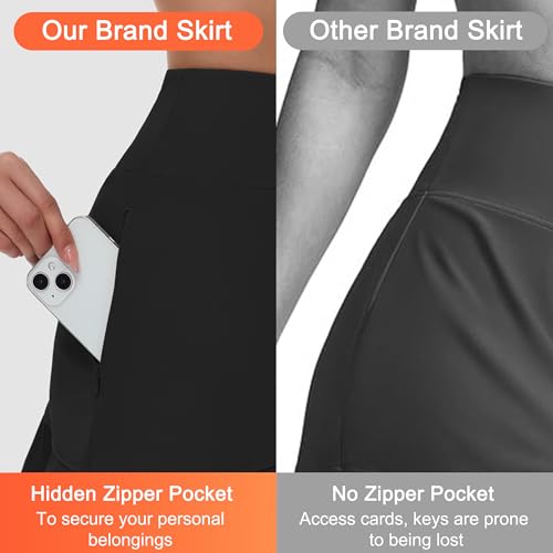 Swim Skirts for Women Tummy Control - High Waisted Ruffle Tankini Swimsuit Bathing Suit Bottoms with Zipper Pocket3