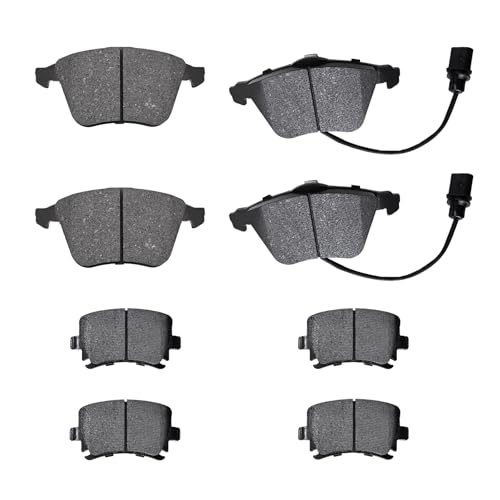 Image of Brake Pads Fit for 05-09 Audi A4 (Quattro), 06-11 A6, 05-09 A6 Quattro | D1111 D1108 Front Rear for 2005-2009 Audi A4, 2005-2009 Audi A4 Quattro, 2006-2011 Audi A6, 2005-2009 Audi A6 Quattro