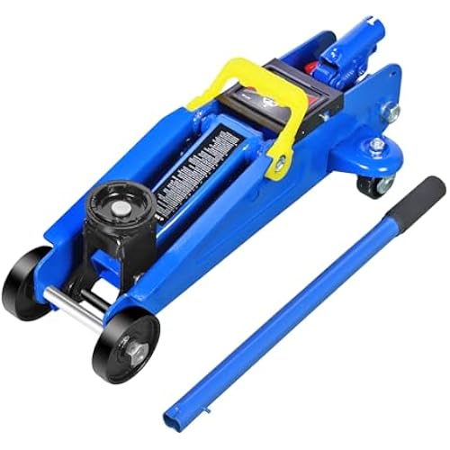 Jack Boss Floor Jack 1.5 Ton (3,000 LBs) Hydraulic Car Jack, Lifting Range from 5.1 Inch to 12.6 Inch, Fits Sedans Automotive Blue