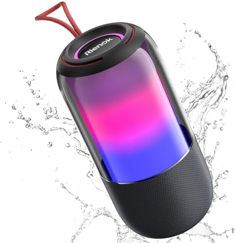 RIENOK Bluetooth Lautsprecher 30W Musikbox 5.3 mit RGB Licht Tragbarer Musik Box IPX5 Wasserdicht Speaker Bluetooth Boxen AUX TF für Camping Park Garten Party zu Hause