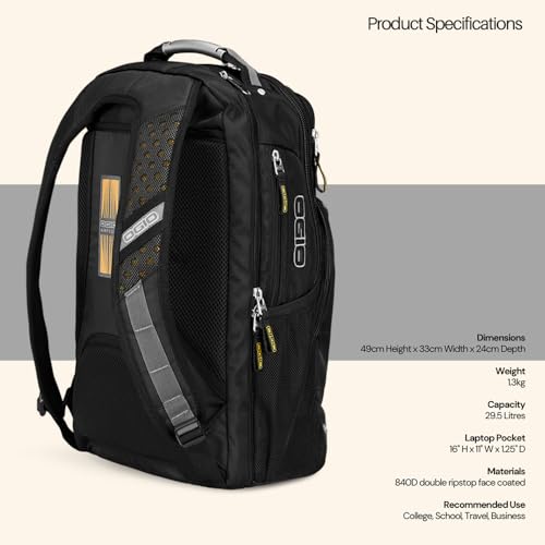 OGIO Axle (29 Litre Capacity) Laptop Backpack, Black - Image 8