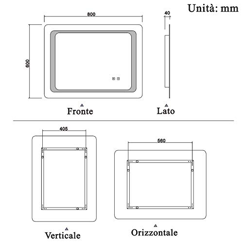 Acezanble Specchio Retroilluminato da Bagno