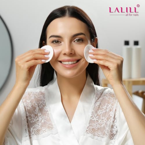 LALILL Wattepads aus Baumwolle 600 Stück - Fusselfreie Abschminkpads - Effektive Gesichtsreinigung Für Sie - Kosmetikpads Geeignet Für Empfindliche Haut - im Beutel - Für Make Up, Salon, Lotion