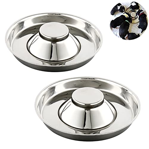 YUDANSI Stainless Steel Puppy Weaning Bowls,Cat Bowls for Food Water,Multiple Puppies Feeder Whelping Dishes,Litter Feeding Station Pans for Small Dogs Cats Eating at Same Time-Small Medium Large Size