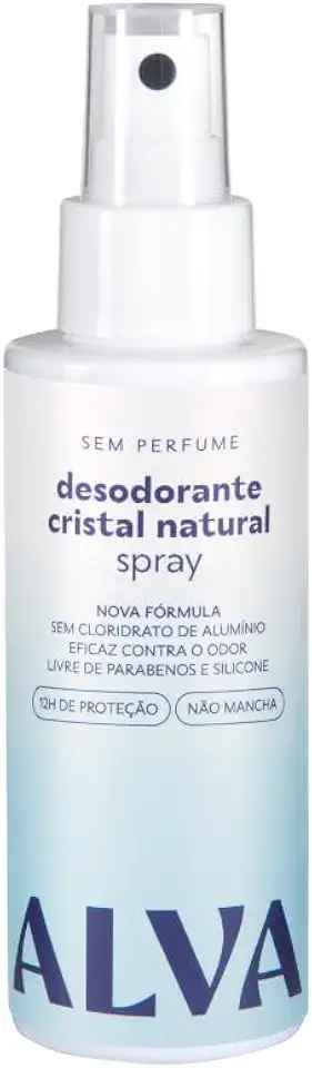 Alva Desodorante Spray Cristal Natural Sem Perfume Vegano 120ml