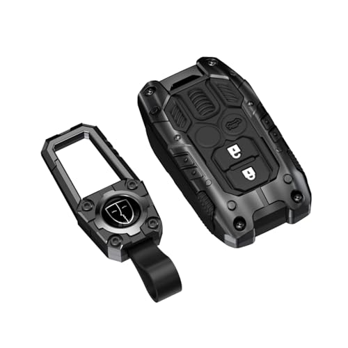 Image of Luxury Metal Waterproof Silicone Car Key Cover with Keychain |Transformer Style 2 /3-Button Smart Key | Compatible with Suzuki Grand Vitara, Fronx, Jimny, Ertiga, XL6, Baleno&Brezza Black