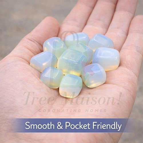 Image of Crystal OPALITE Tumble Stone Pebble Tumbled Gemstone for Reiki Healing Vastu Correction Gravels for Aquarium Home Decor Garden Table 100 Gm
