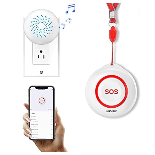 SINGCALL Tuya Wifi Smart Wireless Caregiver Pager System Nurse Calling Alert System for Elderly Patient Seniors Disabled 1 Waterproof SOS Emergency Button 1 Plugin Receiver(only Supports 2.4GHz Wi-Fi)
